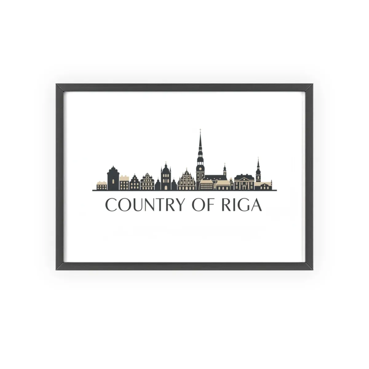 "Country of Riga" Riga Skyline Wooden Framed Poster product thumbnail image
