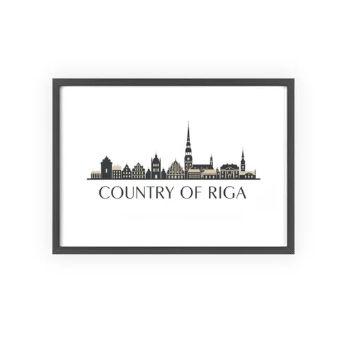 "Country of Riga" Riga Skyline Wooden Framed Poster