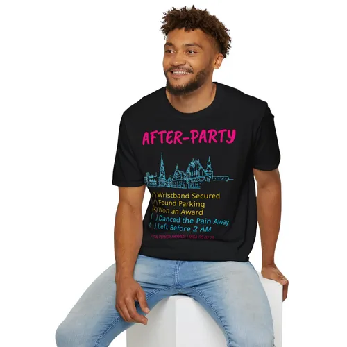 After-Party Checklist T-Shirt — Festival City Skyline Tee