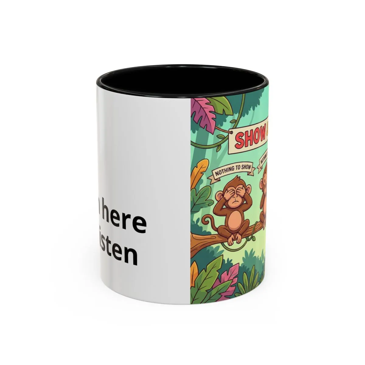Personalizable Show &amp; Tell Coffee Mug — Three Monkeys (11oz) product thumbnail image