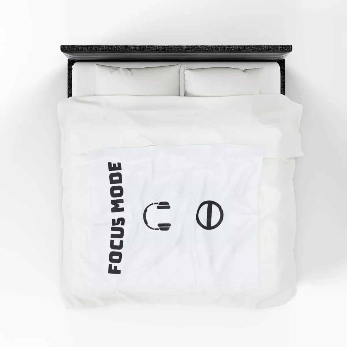 Focus Mode Velveteen Blanket – Cozy Study &amp; Gaming Throw with Headphones Graphic product thumbnail image