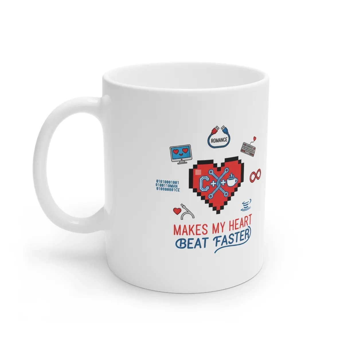 Makes my heart beat faster — Valentine's Day Mug —  Ceramic Coffee Cup (11oz &amp; 15oz) product thumbnail image
