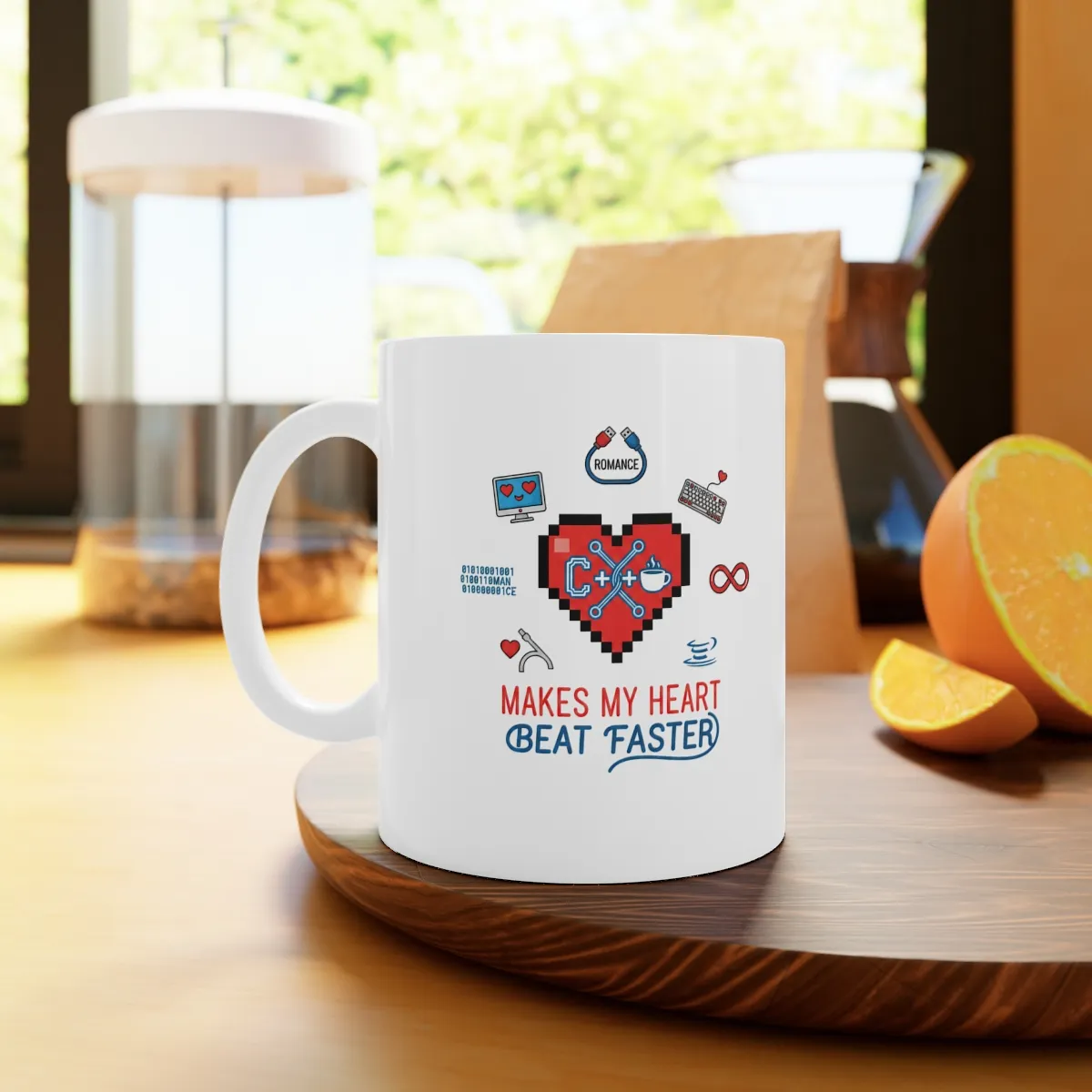 Makes my heart beat faster — Valentine's Day Mug —  Ceramic Coffee Cup (11oz &amp; 15oz) product thumbnail image