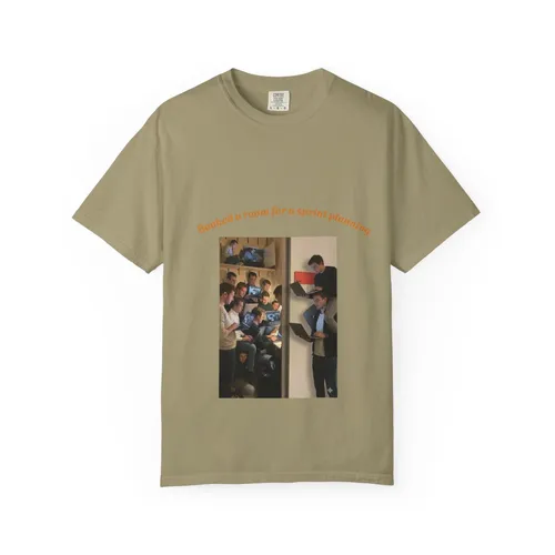 T-shirt — “Booked a room for a sprint planning” Retro Study Group Graphic Tee with an office meme