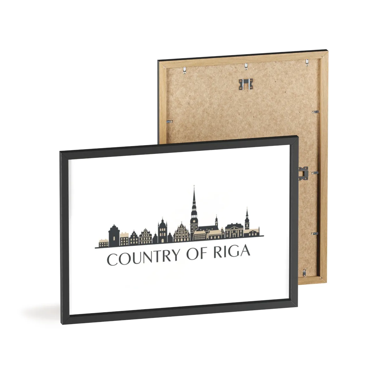 "Country of Riga" Riga Skyline Wooden Framed Poster product thumbnail image