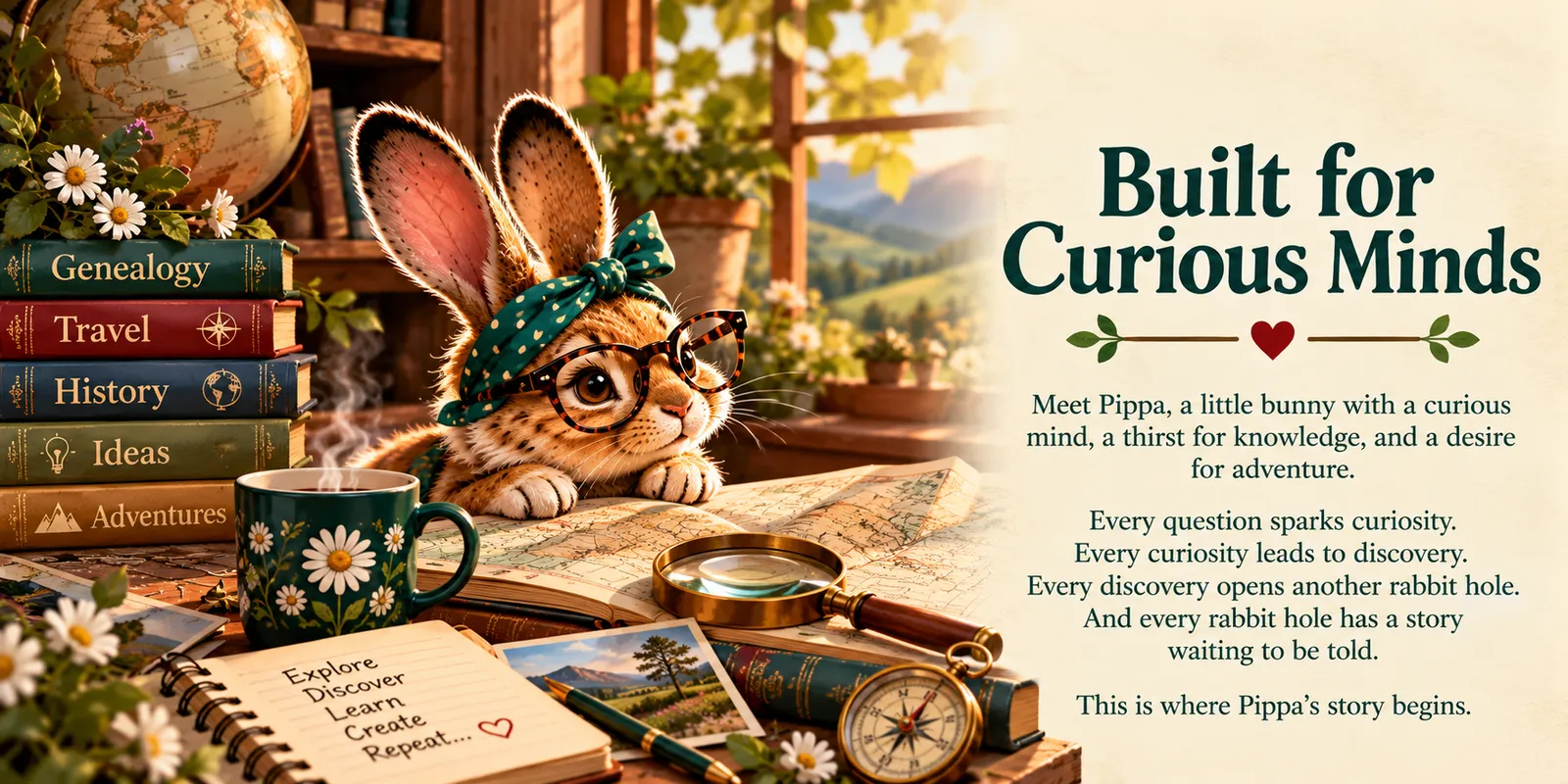 Curiosity and Company illustrated banner