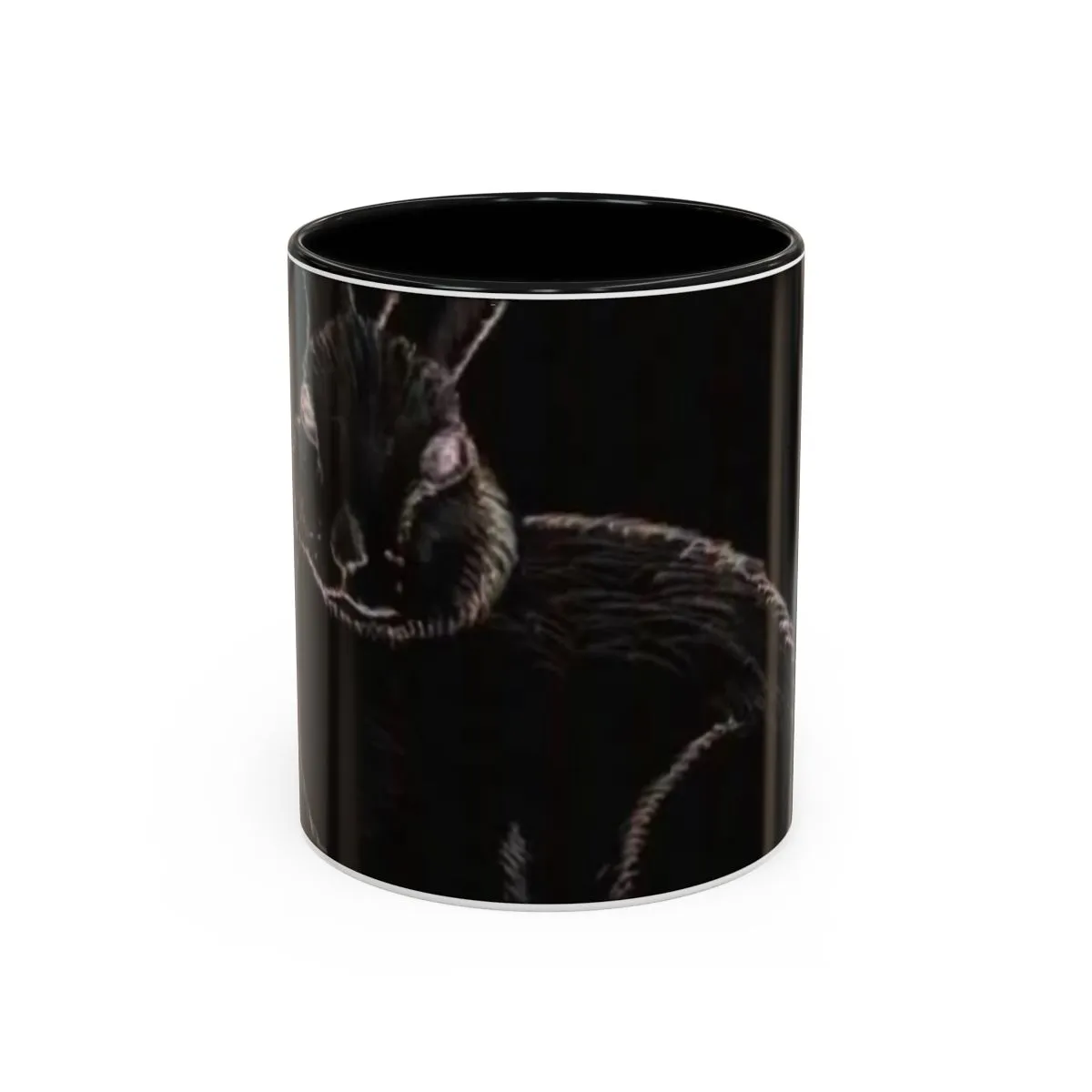 Black Cat Accent Coffee Mug — Gothic Cat Coffee Cup (11/15 oz) product thumbnail image